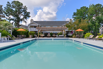 Swimming pool with sundeck seating